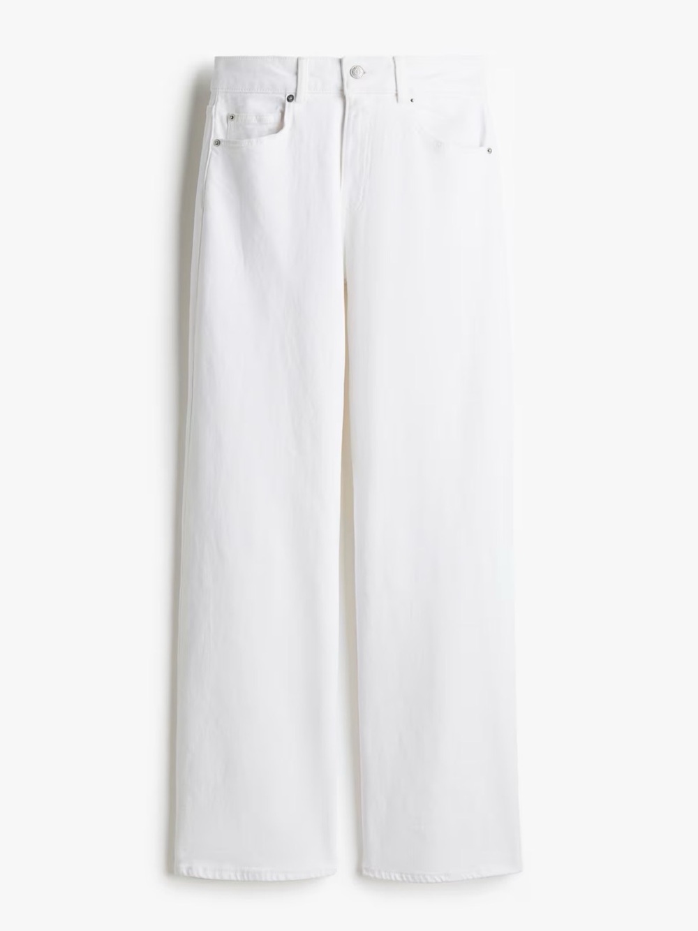 Wide High Waist White Jeans